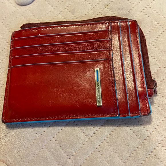 Piquadro red leather card/change/key wallet - Picture 4 of 8